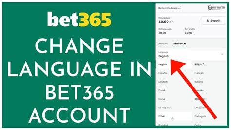 how to change language on bet365 app